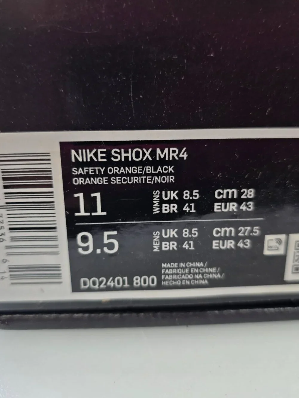 Martine Rose Nike Shox MR4 Safety  [DQ2401-800] SIZE11W 9.5M